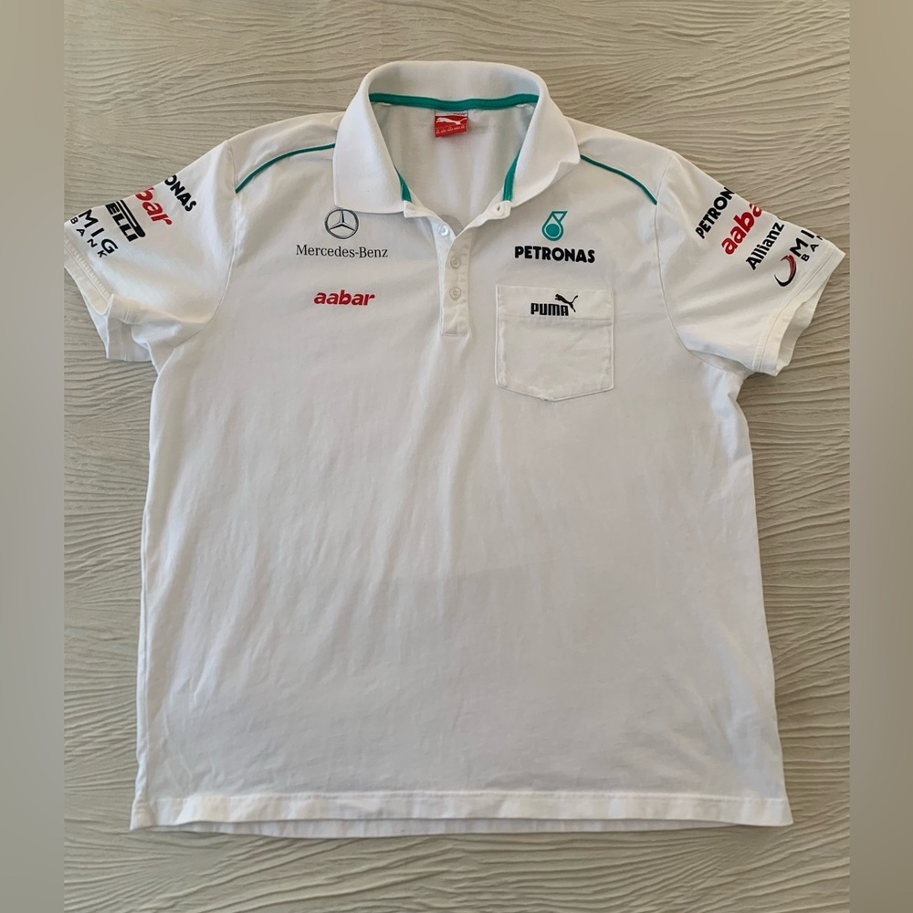 Puma Mercedes AMG Petronas Formula 1 Team Polo, tagged size XXL but fits XL